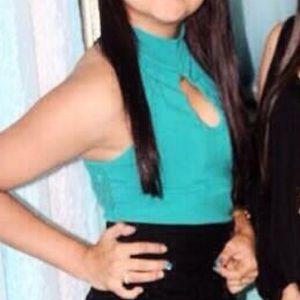 Teal turtle neck